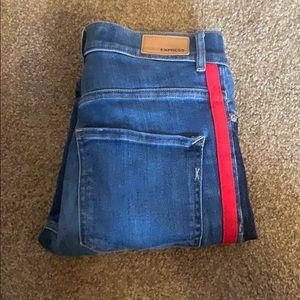 Jeans with red stripe